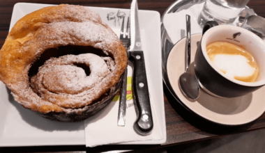 Enormous, fluffy, delicious Zimtschnecke in Baden, Austria