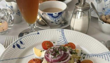 Herring, curry sauce, boiled eggs, and onion in Copenhagen