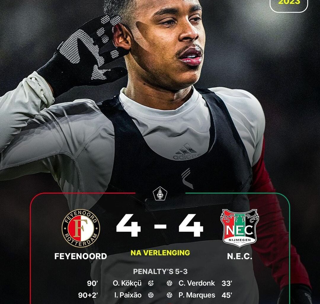 A quick reminder how the last meeting between Feyenoord and N.E.C. in the cup went