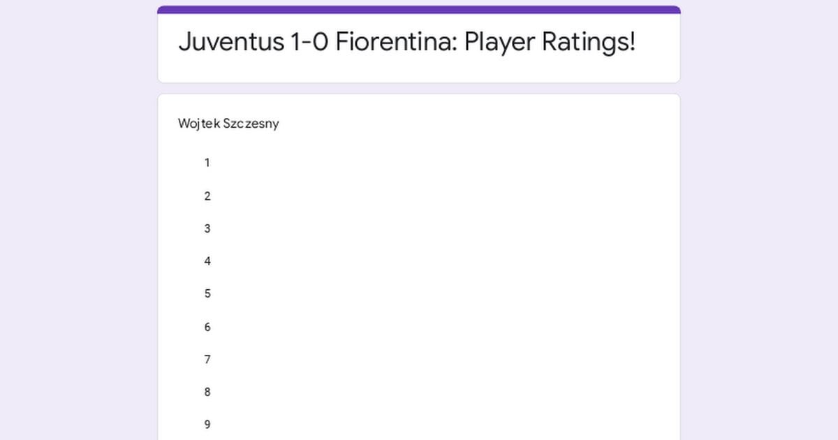 Juventus Fiorentina: Player Ratings!
