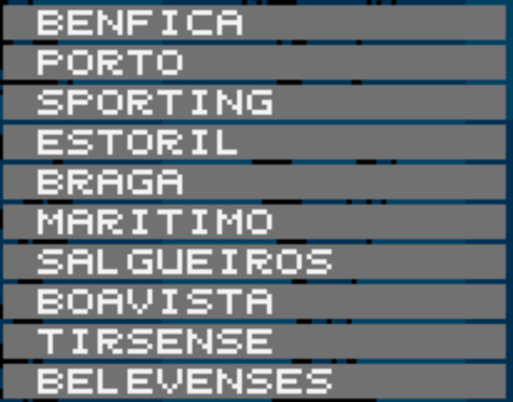 Tirar a poeira ao DosBox, abrir o Championship Manager 93 e ver a lista de equipas portuguesas da altura com visibilidade internacional