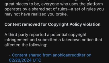I got this warning from Reddit for clipping a 12 sec clip of Inter’s build up play and posting directly to this sub. Reddit is now public on the stock market. Careful about these posts