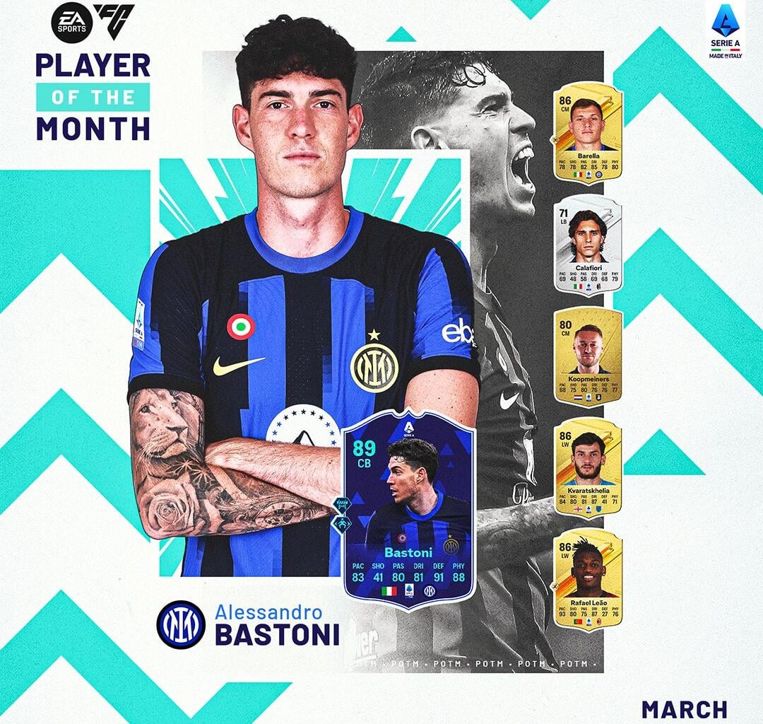 Bastoni is the Serie A Player of the Month (March)