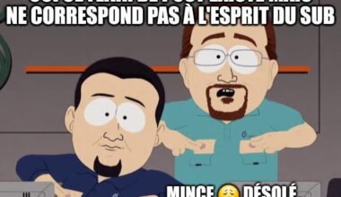 POV tu utilise le bon flair sur un sub mais ton post est supprimé automatiquement.