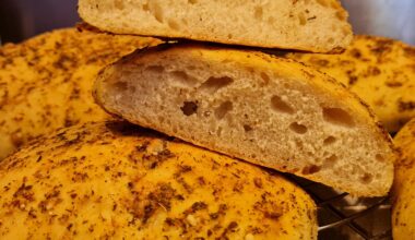 Ready for BBQ: Mediterranean bread with olive oil plus herbs and parmesan topping