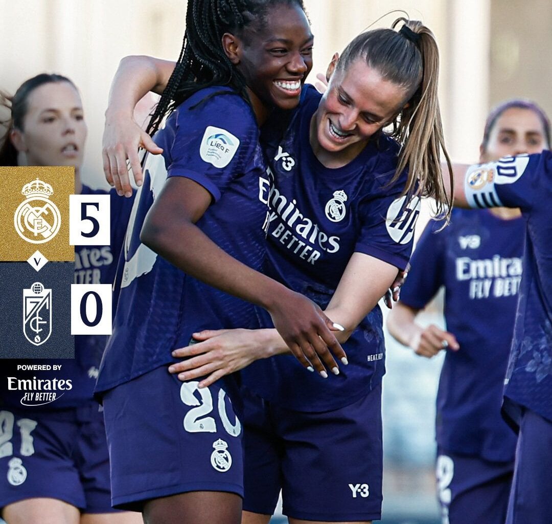 Real Madrid Femenino 5-0 Granada CF Femenino | 27' Linda, 29' Alba Pérez(O.G.), 53' Feller, 66' Bruun, 70' Tere | Liga F MD23