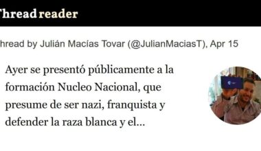 Ayer se presentó públicamente a la formación Nucleo Nacional, que presume de ser nazi, franquista y defender la raza blanca y el cristianismo.