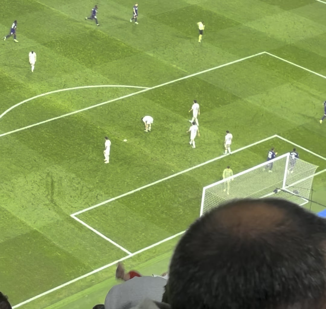 scenes at the bernabeu after rodrygo's second goal