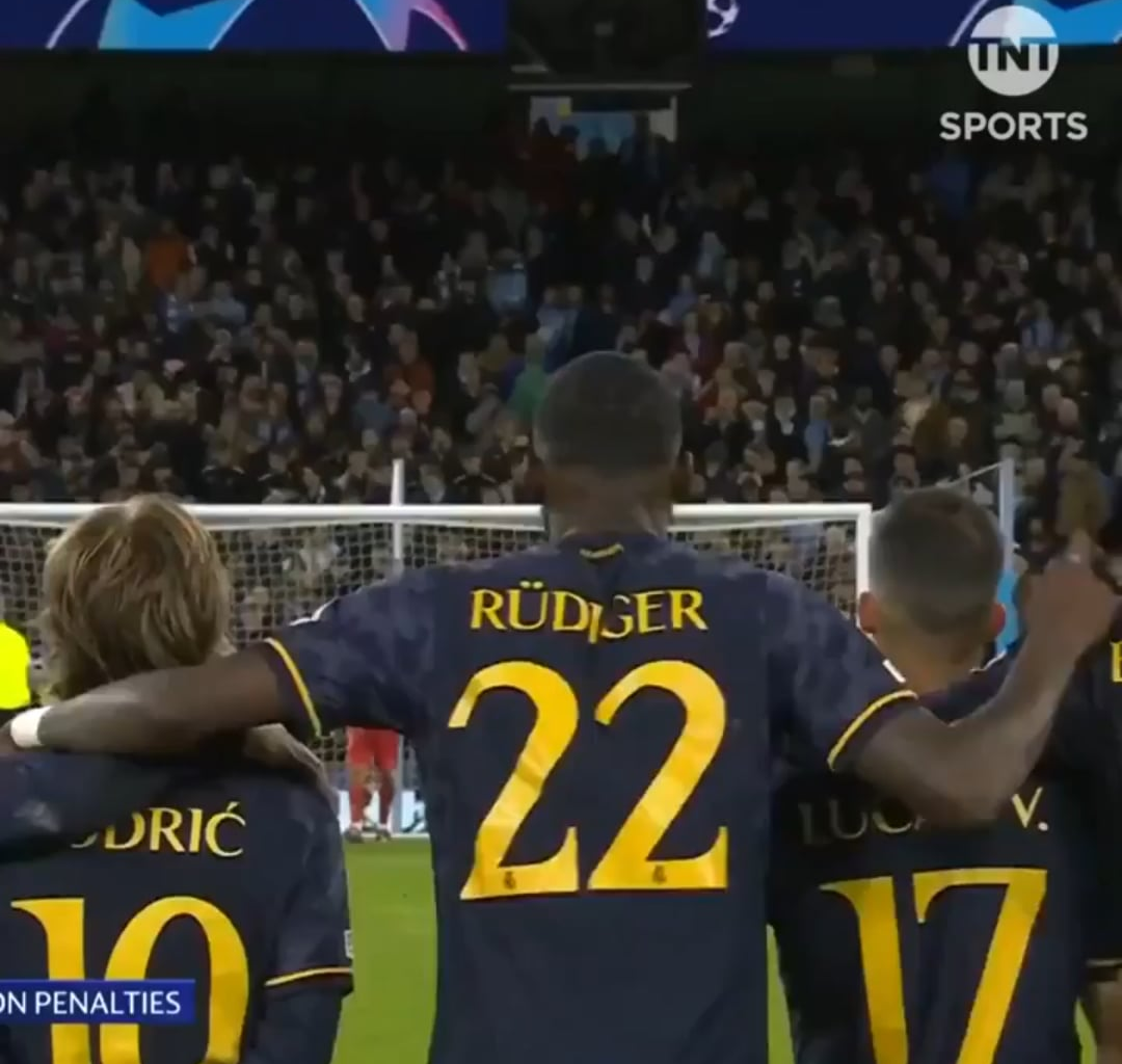 Rudiger telling Lunin which way Kovacic was going to put his penalty