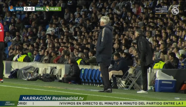 Carlo Ancelotti's reaction to Arda Guler goal