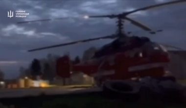 HUR released footage of the burning of the russian Ka-32 helicopter in Moscow at the airfield