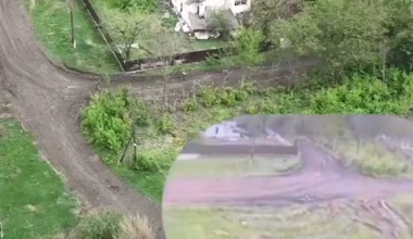 Russian soldier hit by FPV drone (graphic)