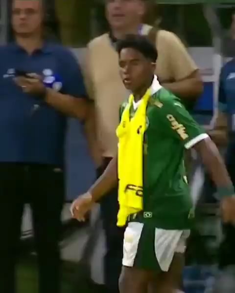 Endrick's reaction to the final whistle as Palmeiras completes the comeback to win against Santos (2-1 on aggregate) in the Paulista, with him being awarded as the MOTM of the Final.