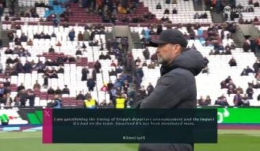 Peter Crouch on if Jurgen Klopp has underachieved at Liverpool (1 Premier League trophy in 9 seasons): "No. You’ve to remember where the club was. He had players here that weren’t Liverpool players & he had to clear that out. And he competed with Man City on a shoestring budget compared to them."