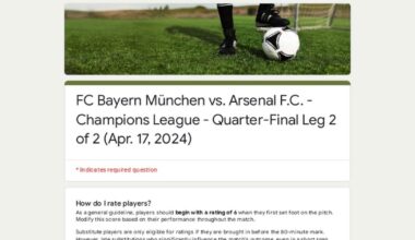 📝 Match Performance Poll: FC Bayern München vs. Arsenal F.C. - Champions League - Quarter-Final Leg 2 of 2 (Apr. 17, 2024)