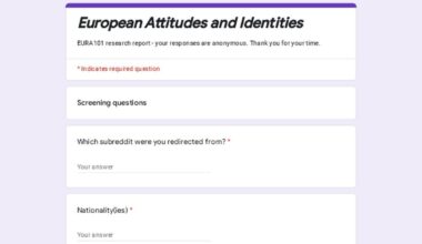 Uni research survey on EU/European identities and attitudes