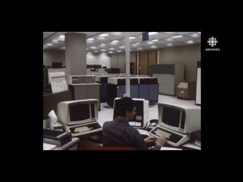 En 1984, la révolution informatique et les craintes pour les emplois - archives Radio Canada.