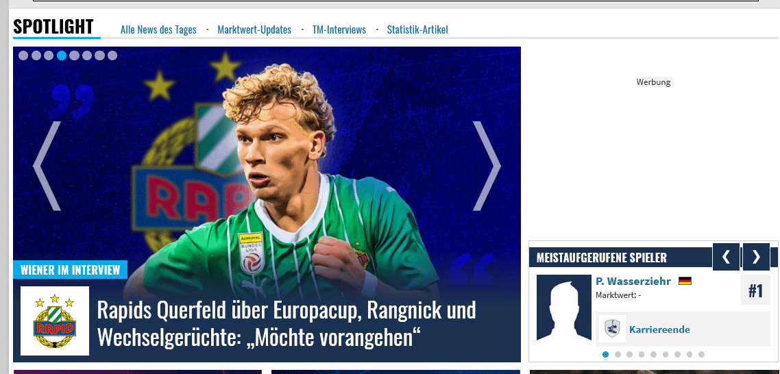 [Mildly Interesting] "Ich habe selbst 50 Jahre Fußball gespielt": Nach Verbal-Duell zwischen Sky-Reporter Wasserziehr und BVB-Spieler Schlotterbeck - Patrick Wasserziehr war heute der meist aufgerufene Spieler bei Transfermarkt.de