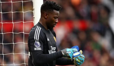 Andre Onana is seen putting Vaseline on his goalkeeper gloves during draw with Liverpool