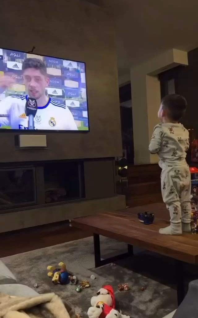 Valverde's son watching his interview