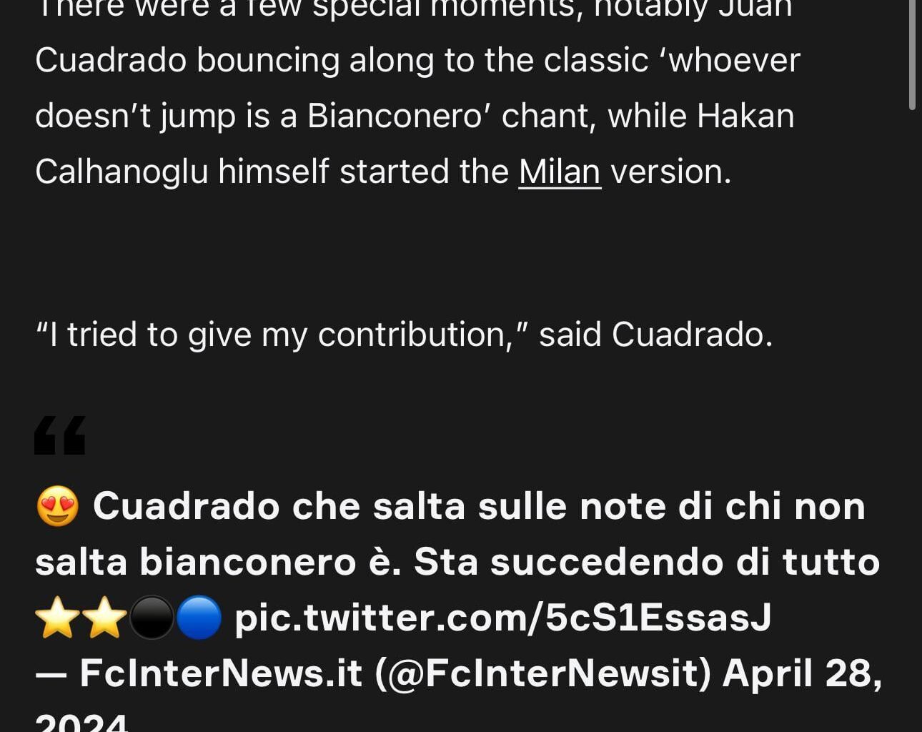 Cuadrado deserves the worst after this