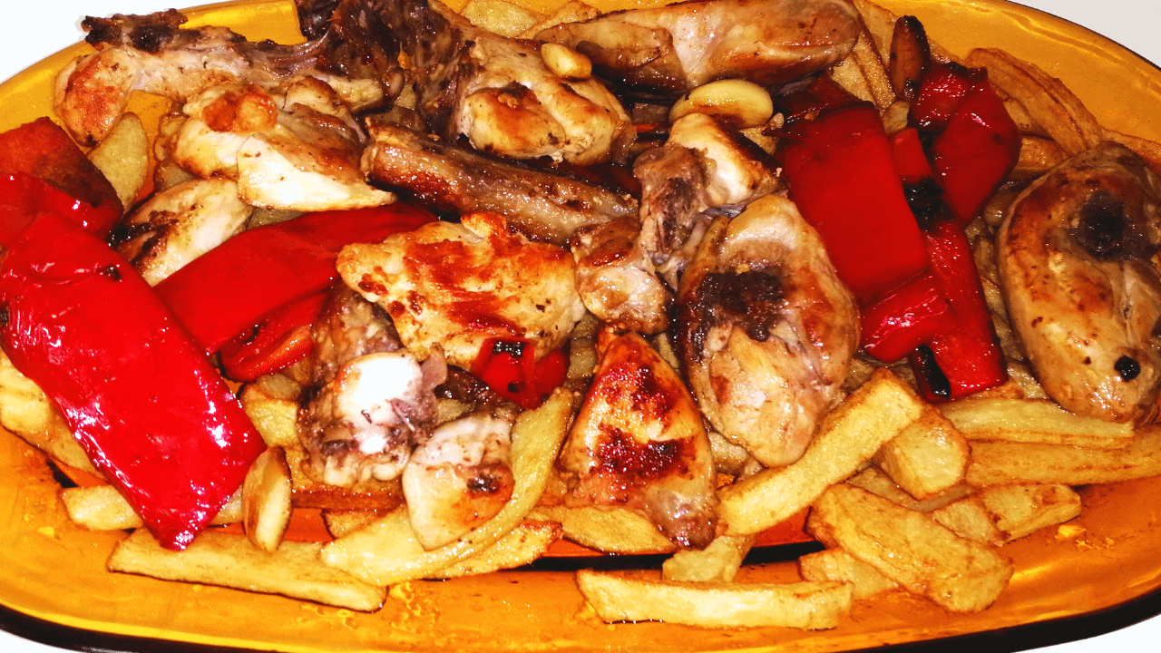 Garlic Chicken and Chips For Lunch
