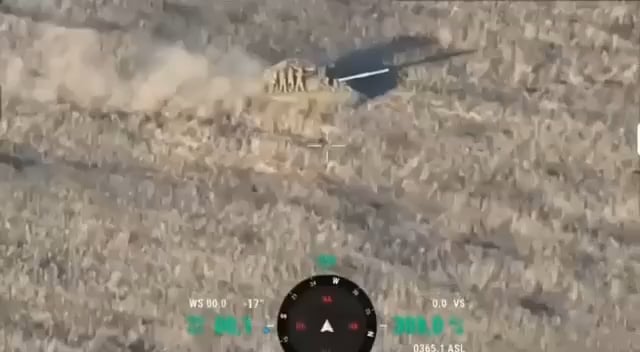One russian tank with 25 soldiers on top and inside got stopped by a mine