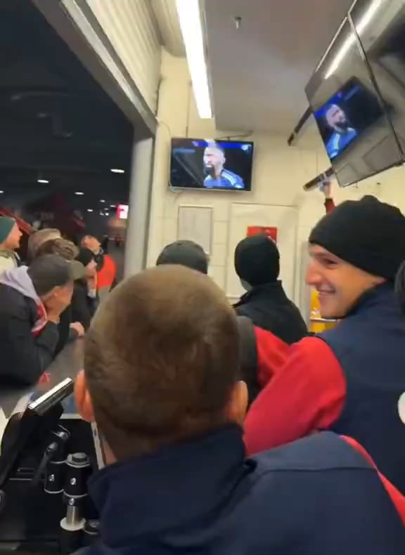 Bayern fans cheering on Real Madrid and Rudiger as Real Madrid knocks out Man City on penalties to meet them after 6 years in the Champions League Semi Finals to play the European Clasico, Most played fixture in the history of the European competitions. (26 matches played between one another)