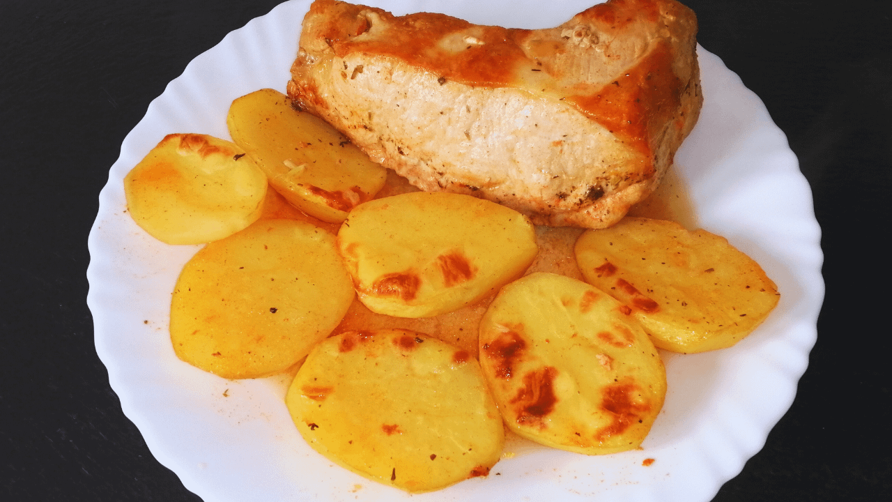 Roast Potatoes and Pork | One Hour Roast Lunch