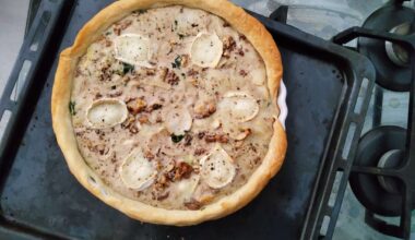 Tarte épinards chèvre noix