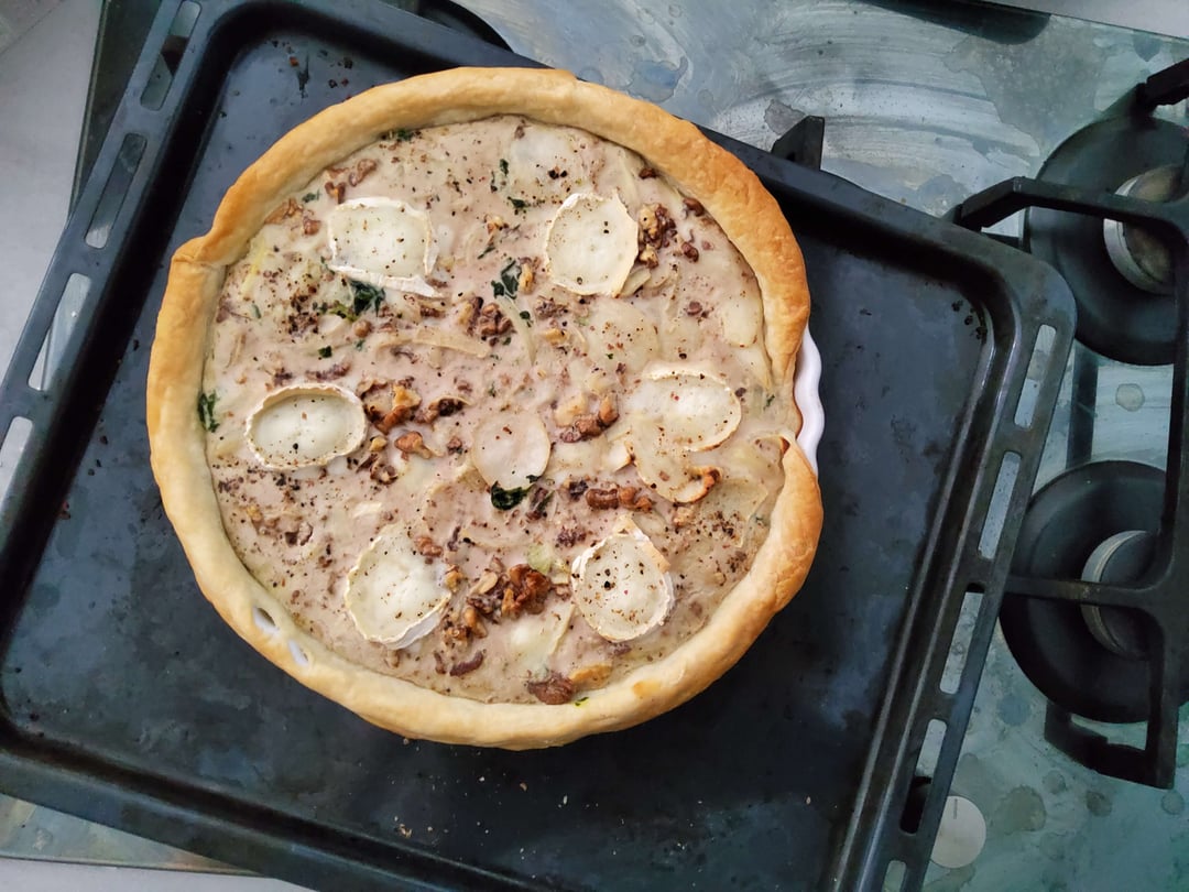 Tarte épinards chèvre noix