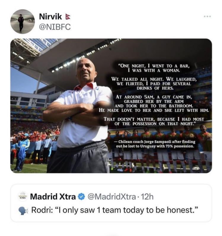 He only saw one team to be honest.
