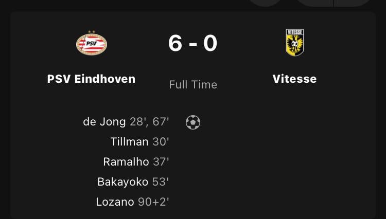 League Championship for PSV and relegation for Vitesse all but inevitable after dominant PSV victory