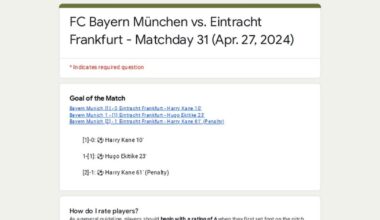 📝 Match Performance Poll: FC Bayern München vs. Eintracht Frankfurt - Matchday 31 (Apr. 27, 2024)
