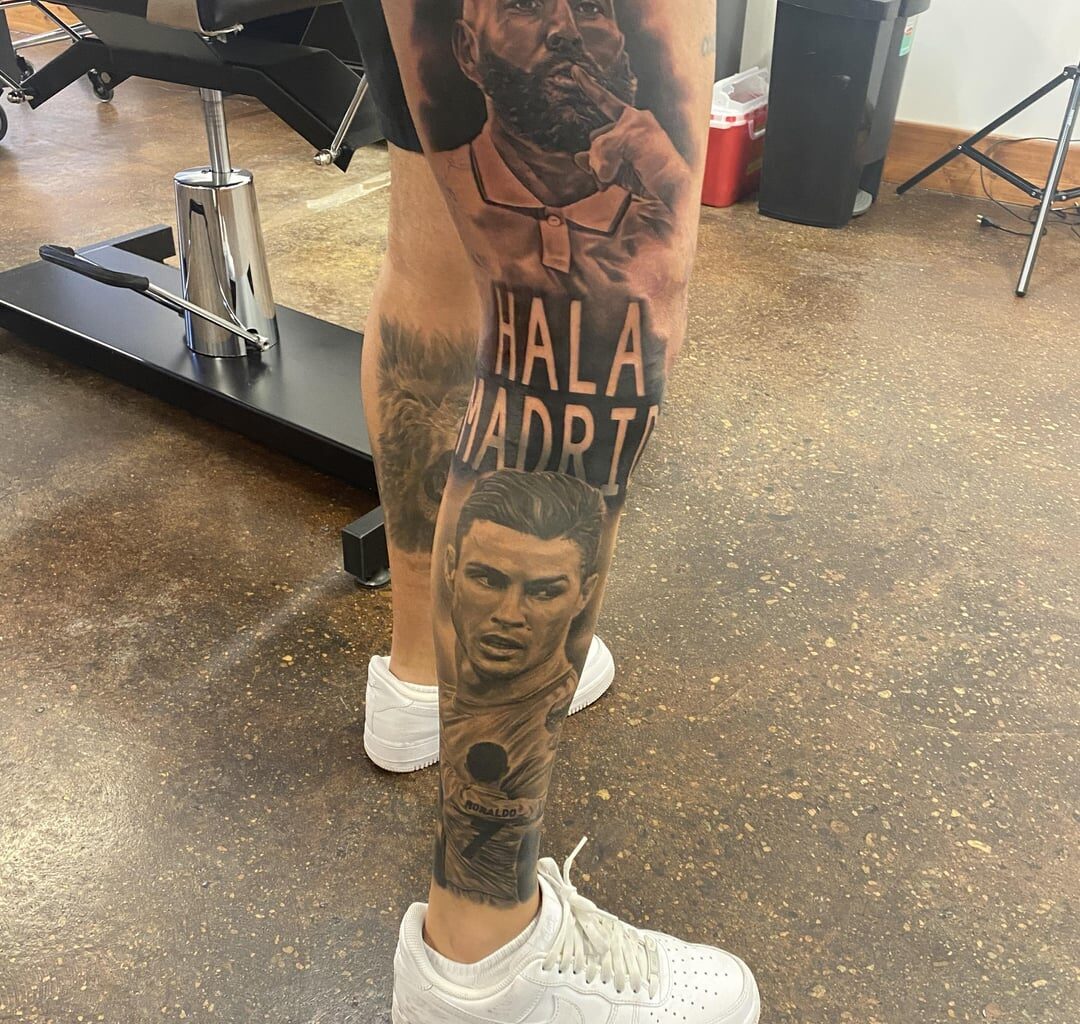 Leg sleeve in progress! #HalaMadrid