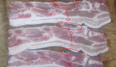 Est-ce que mes tranches (poitrine de porc) sont safe à manger? Il y a une étrange couleur un peu foncée toujours au même endroit (ça ne sent pas mauvais)