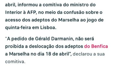 Adeptos do Benfica podem-se deslocar a Marselha para assistir o Jogo - FlashScore