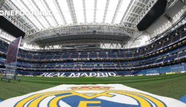 📸 Santiago Bernabéu ready for Man City with closed roof and 360° screen