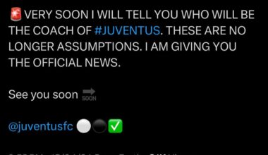 Apparently the new coach of Juve is getting announced tonight.