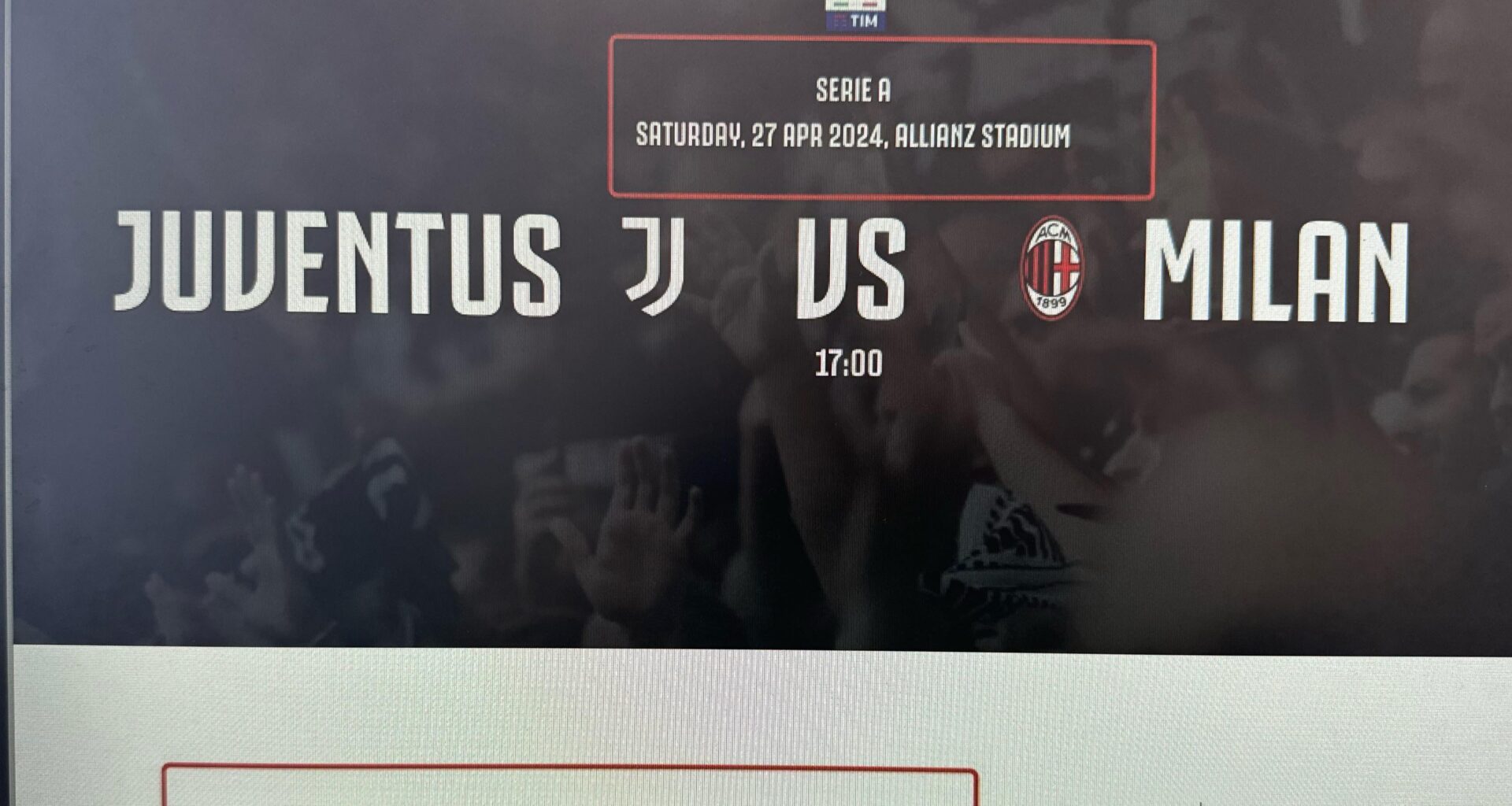 Please help with the date and time of match against AC Milan！