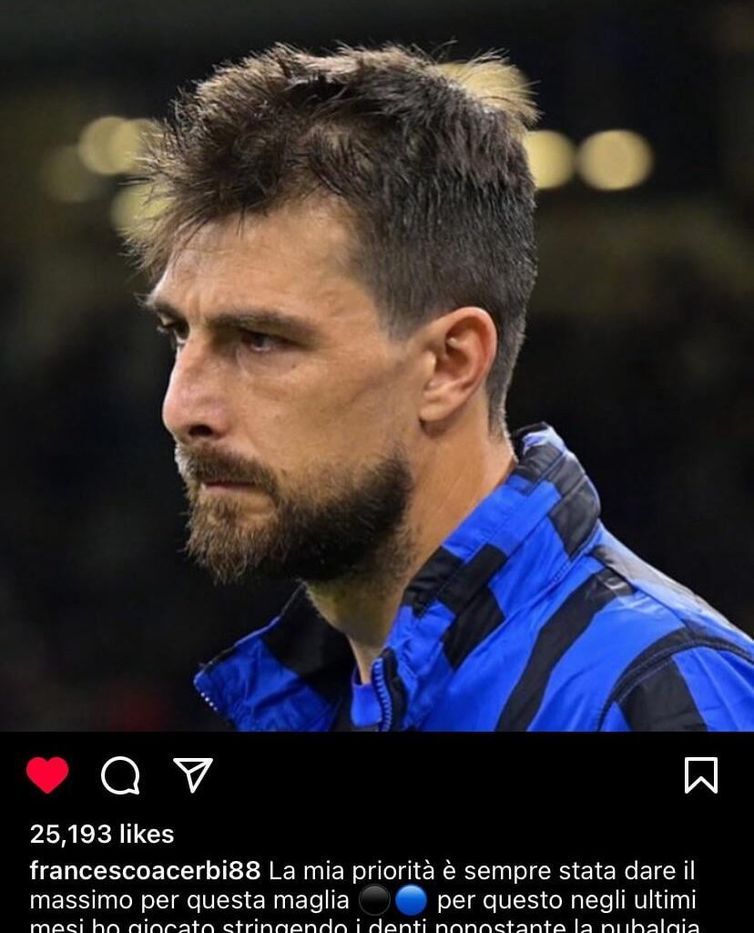 Acerbi: “My priority has always been to give my all for this shirt. That’s why I’ve been gritting my teeth and playing through groin pain. Now, with the ⭐️⭐️ on my chest, I have time to recover and be 100% ready for my next commitments with Italy.” Acerbi will miss the game vs. Torino due to fatigue
