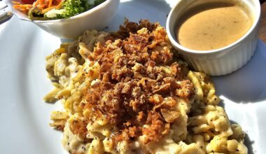 Spätze with fried onions and a side salad