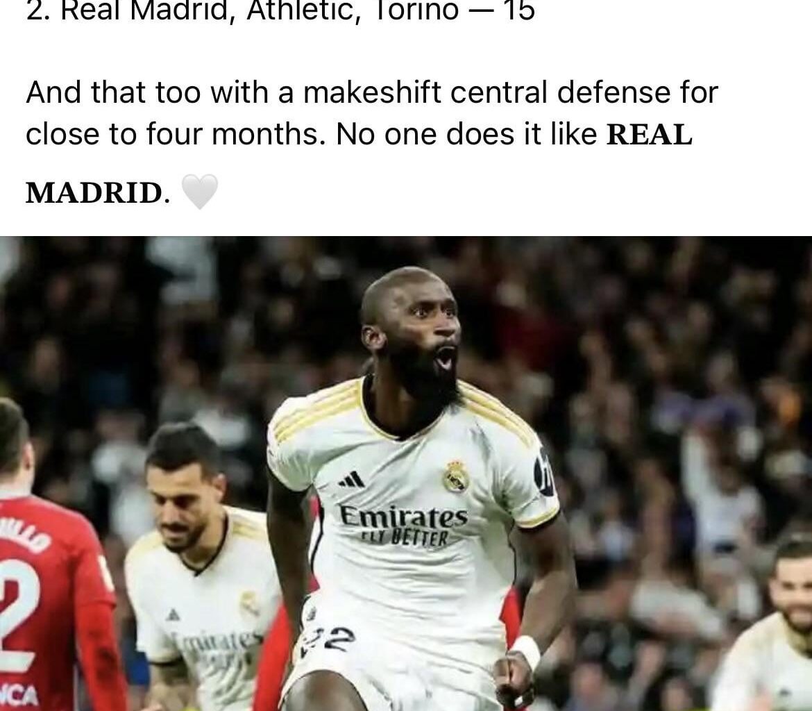 Wow crazy defensive stats especially in La Liga, I think the keys have been Rudiger, Mendy, and Tchouameni.