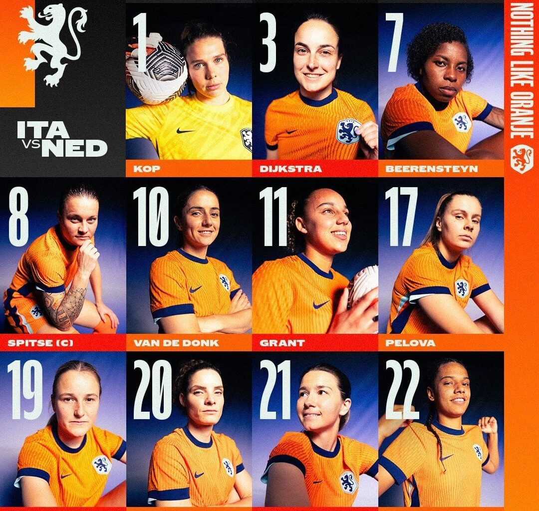 Oranje women lineup against Italy, debut for Grant