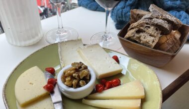 Spanish, Swedish, and Italian Cheese and fresh baked bread in Copenhagen