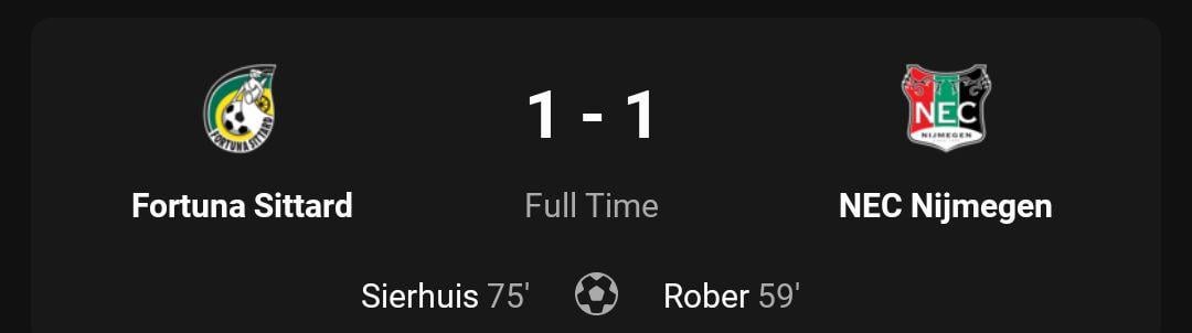 Cillessen makes sure NEC takes home a point in away game against Fortuna Sittard