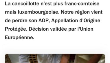 La cancoillotte perd son AOP (src : France Bleu)