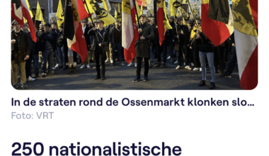 250 nationalistische studenten houden mars in Antwerpse studentenbuurt