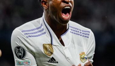 Vinicius Jr (23) stats for Real Madrid in all competitions this season: 29 matches, 18 goals, 10 assists