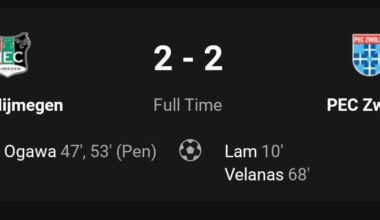 Ten minutes of Koki Ogawa brilliance aren't enough as Schendelaar saves PEC a point